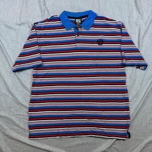 Enyce‎ Polo Shirt Mens 2XL Striped Short Sleeve Hip Hop Golf Casual Rugby Y2K